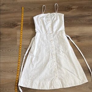 White Polka Dot Summer Dress (100% cotton) - Strapless